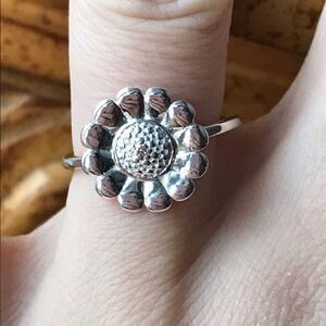 Natural Diamond Accent Sterling Silver Ring Size 7